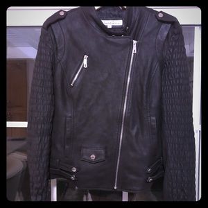 Kenneth Cole black soft suede Motorcycle Jacket